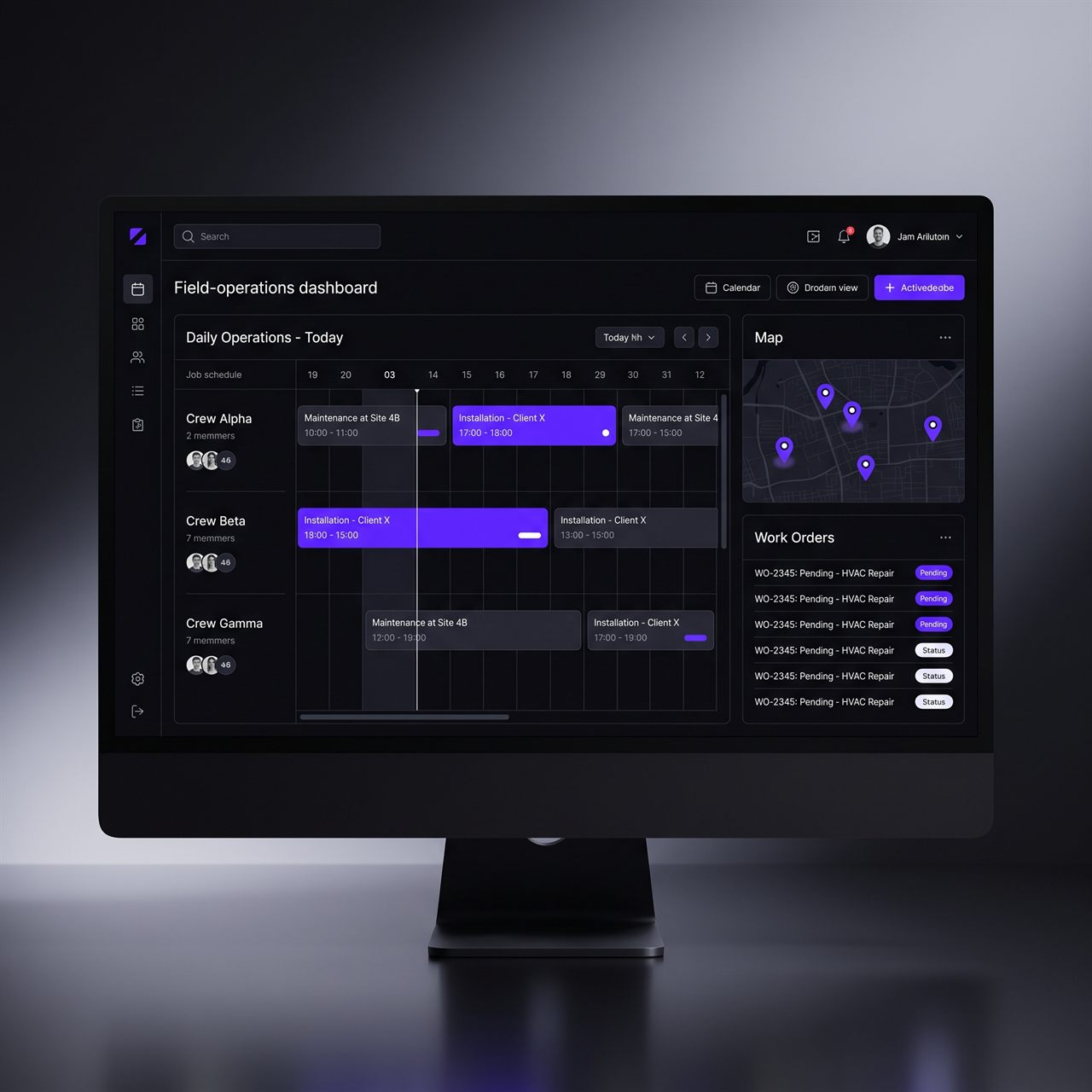 field service dashboard